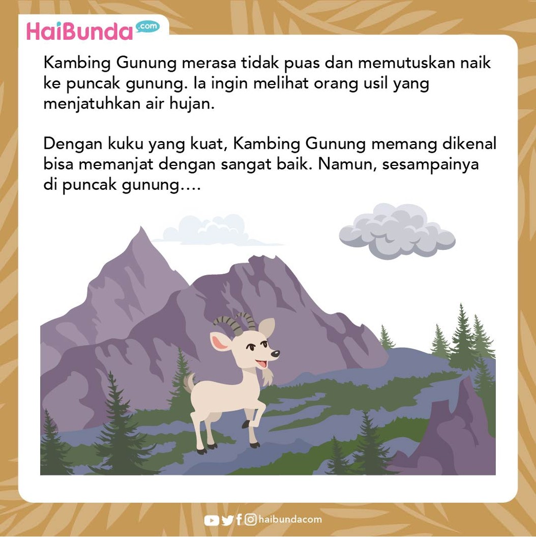Cerita Fabel Kambing Gunung Bertanya Asal-Usul Hujan