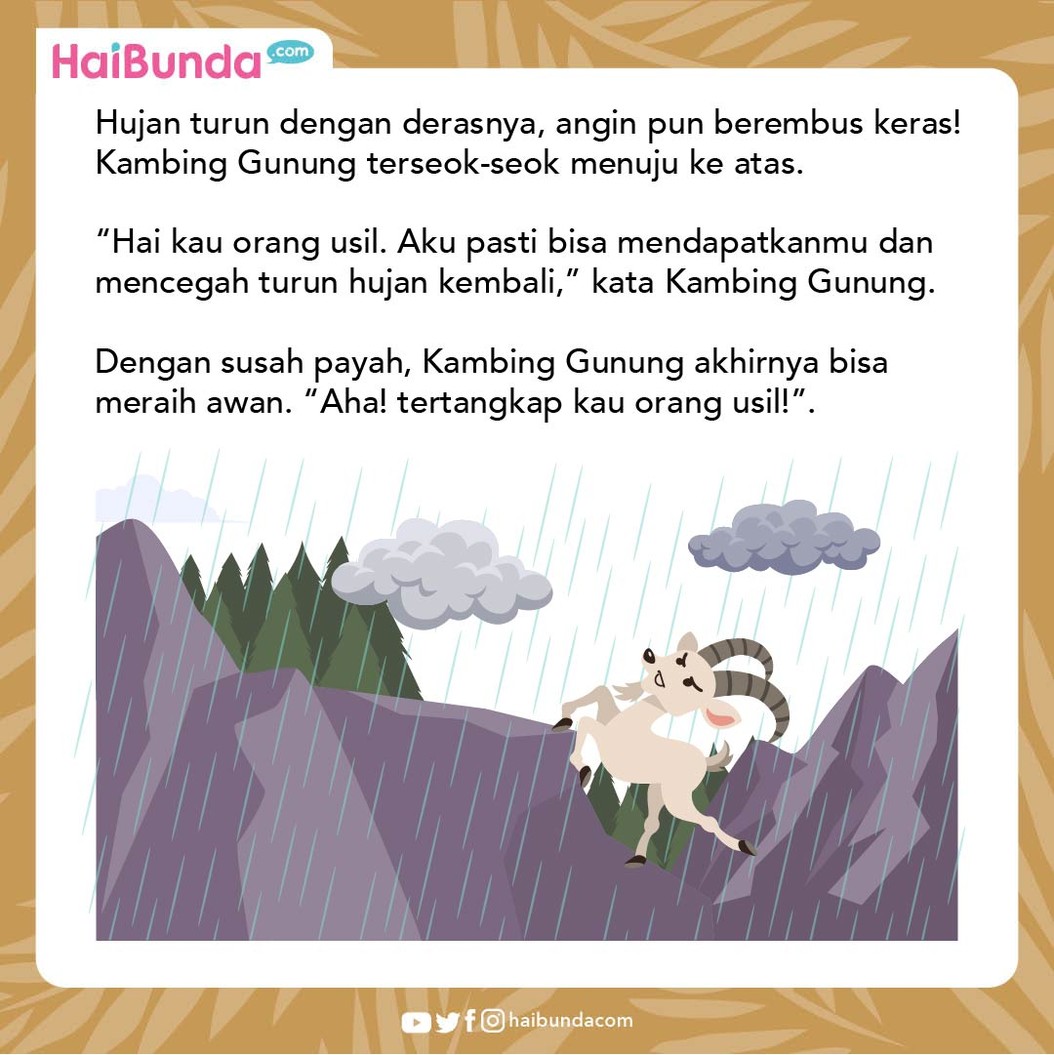 Cerita Fabel Kambing Gunung Bertanya Asal-Usul Hujan