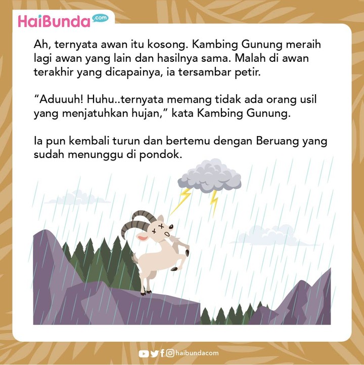 Cerita Fabel Kambing Gunung Bertanya Asal-Usul Hujan