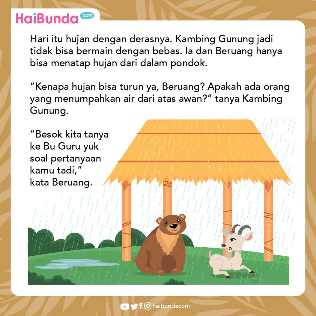 Cerita Fabel Kambing Gunung Bertanya Asal-Usul Hujan
