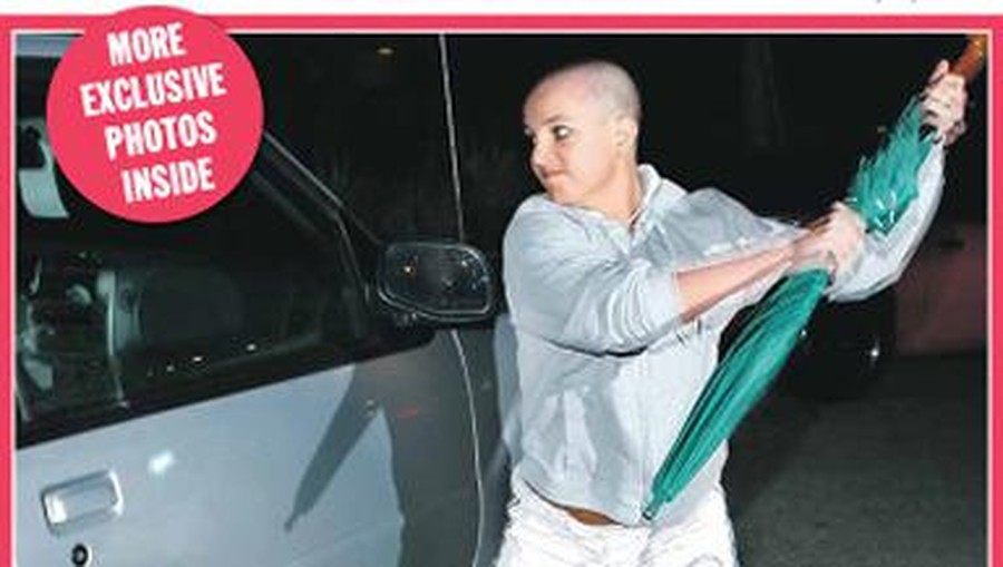 New York Daily News front page February 23, 2007   BRITNEY'S FURY!

Britney Spears Attacks car with umbrella.  (NY Daily News via Getty Images)