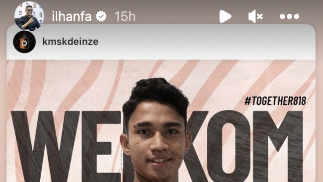 Pemain asal Indonesia Marselino Ferdinan resmi masuk skuad KMSK Deinze untuk laga melawan KRC Genk II, Sabtu (25/2).