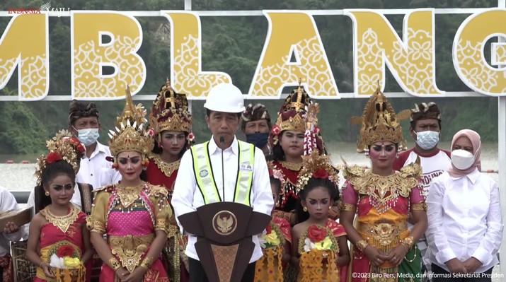 Presiden Jokowi Resmikan Bendungan Tamblang dan Penataan Mangrove Tahura Ngurah Rai Bali, 2 Feb 2023. (Tangkapan Layar Youtube/Sekretariat Presiden RI)