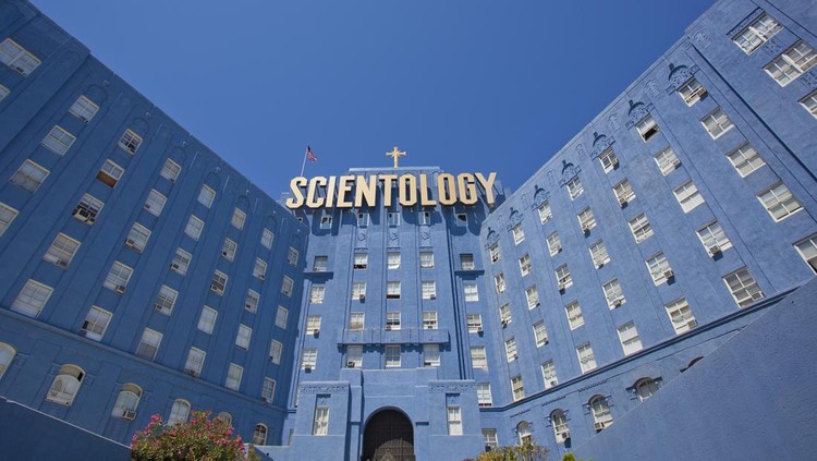 Scientology Los Angeles, USA - August 28, 2011: The Church of Scientology building in Los Angeles on Sunset Boulevard.