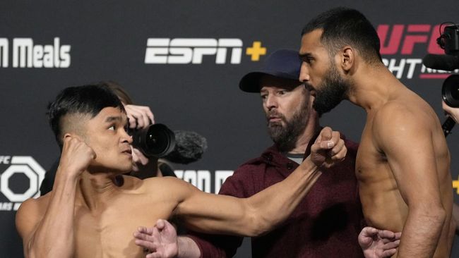 Beragam reaksi diberikan netizen melihat ketegangan Jeka Saragih vs Anshul Jubli dalam faceoff jelang final Road to UFC di UFC Vegas 68, Minggu , 5 Februari 2023 WIB.