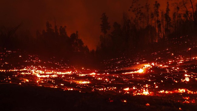 FOTO: Langit Jingga Tanah Membara Chile karena Kebakaran Hutan
