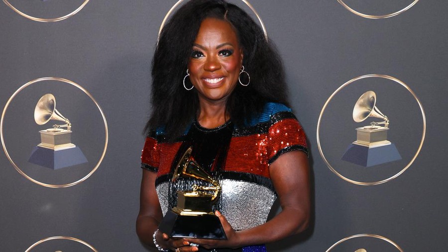 LOS ANGELES, CALIFORNIA - FEBRUARY 05: (FOR EDITORIAL USE ONLY) Viola Davis speaks onstage during the 65th GRAMMY Awards at Crypto.com Arena on February 05, 2023 in Los Angeles, California. (Photo by JC Olivera/WireImage)