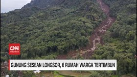 VIDEO: Gunung Sesean Longsor, 6 Rumah Warga Tertimbun