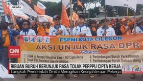 VIDEO: Ribuan Buruh Berunjuk Rasa Tolak PERPPU Cipta Kerja