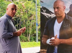 Viral Tukang Ikan Bakar Kembaran Vin Diesel Lagi Jualan