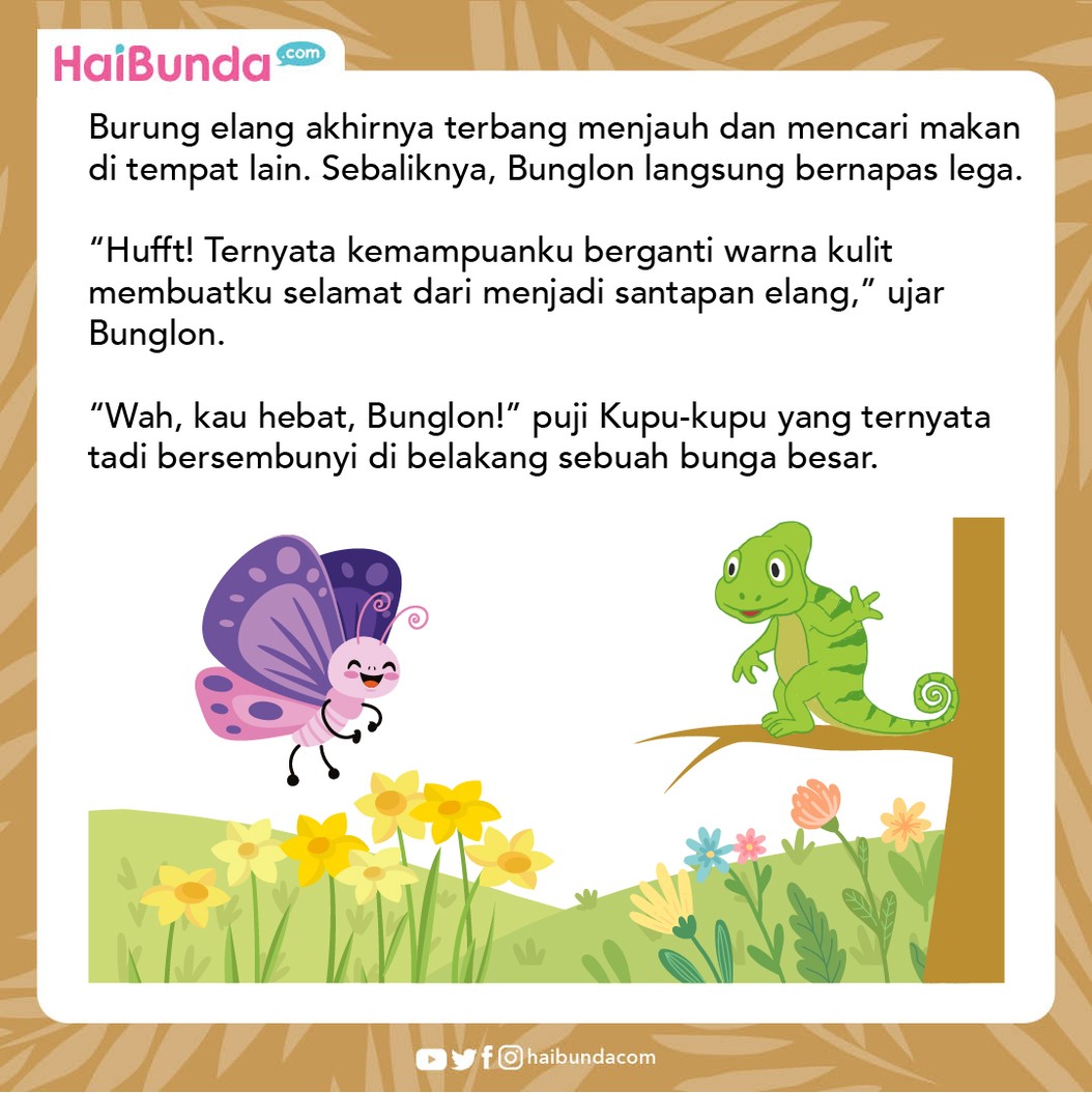Cerita Fabel Bunglon Mau Jadi Kupu-kupu