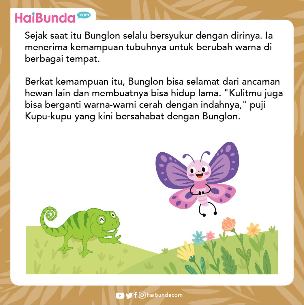 Cerita Fabel Bunglon Mau Jadi Kupu-kupu