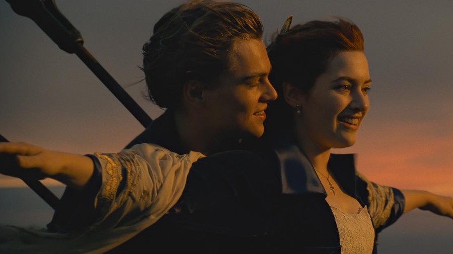 TITANIC (L-R): Leonardo DiCaprio as Jack and Kate Winslet as Rose in Titanic.