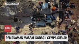 VIDEO: Pemakaman Massal Korban Gempa Suriah