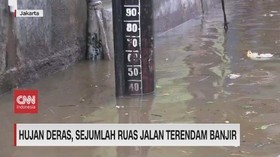 VIDEO: Hujan Deras, Sejumlah Ruas Jalan di Jakarta Terendam Banjir