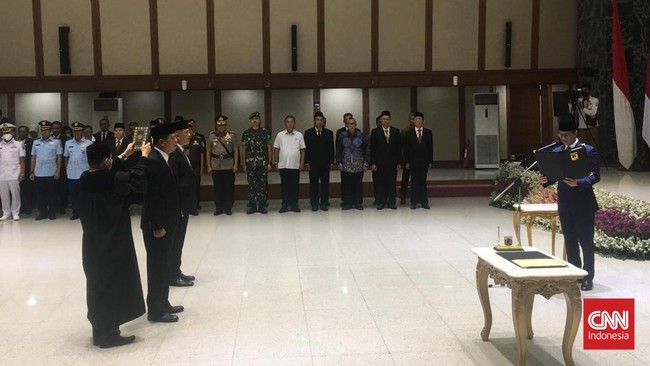 Pj Gubernur DKI Heru Budi Hartono resmi melantik Joko Agus Setyono sebagai Sekda DKI menggantikan Marullah Matali.