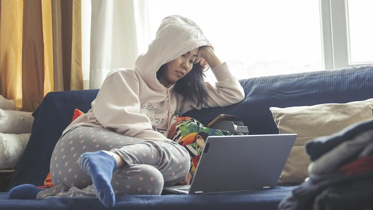 Laziness, relaxing at home, pajamas