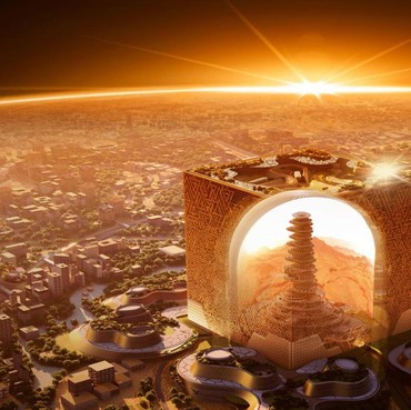 Viral Bangunan Mirip Ka'bah Diklaim Bakal Jadi Gedung Terbesar di Dunia, Begini Penampakannya