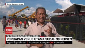 VIDEO: Persiapan Venue Utama F1 Powerboat di Danau Toba Sudah 99%