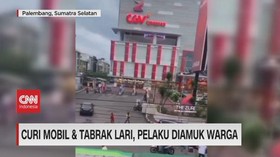 VIDEO: Curi Mobil & Tabrak Lari, Pelaku Diamuk Warga
