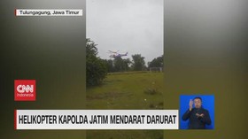VIDEO: Heli Rombongan Kapolda Jatim Mendarat Darurat