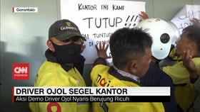 VIDEO: Aspirasi Tak Digubris Driver Ojol Demo Kantor Maxim Gorontalo