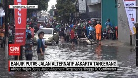 VIDEO: Banjir Putus Jalan Alternatif Jakarta Tengerang
