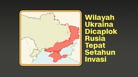 INFOGRAFIS: Peta Wilayah Ukraina yang Diduduki Rusia Setahun Invasi