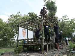 Relawan Ganjar Milenial Jatim Bangun Posko Rakyat di Bojonegoro