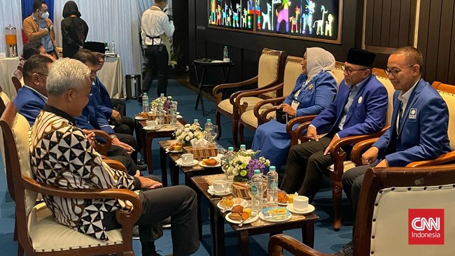 Rakornas Partai Amanat Nasional (PAN) dihadiri Menteri Negara BUMN Erick Tohir, Gubernur Jawa Tengah Ganjar Pranowo dan Walikota Solo Gibran Rakabuming Raka.
