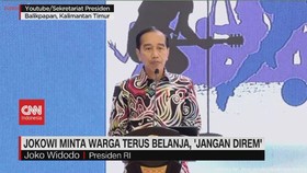 VIDEO: Jokowi Minta Warga Terus Belanja, 'Jangan Direm'