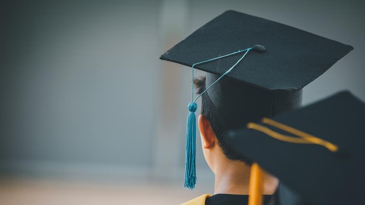 1413762665 The back of the graduates are walking to attend the graduation ceremony at the university,Concept of Successful Education in Hight School,Congratulated Degree