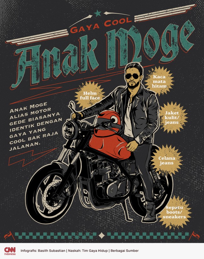 Anak Moge alias motor gede biasanya identik dengan gaya yang cool bak raja jalanan.
