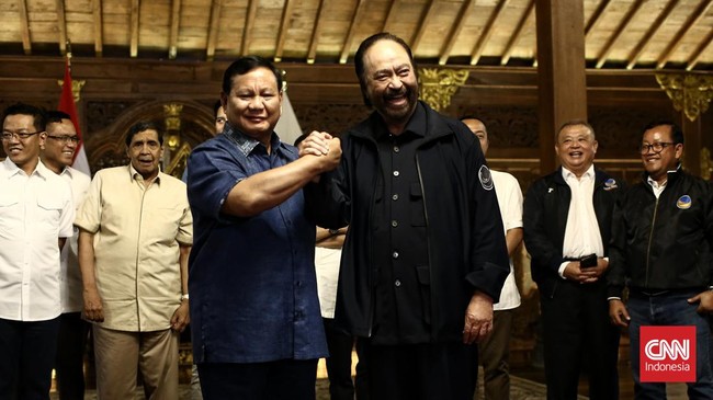 Ketum Gerindra Prabowo Subianto menyebut partainya dan NasDem menginginkan kondisi negara yang rukun dan damai, terutama menjelang kontestasi Pilpres 2024.