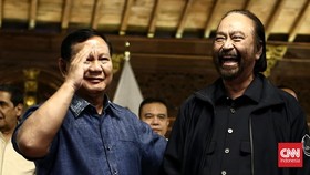 FOTO: Pertemuan Prabowo Subianto dan Surya Paloh di Hambalang