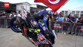VIDEO: Aksi Stoppie Toprak Usai Menang Superpole WSBK Mandalika