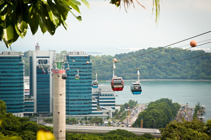 Penampakan Cable Cars di Gunung Faber, Sentosa Island, Singapura