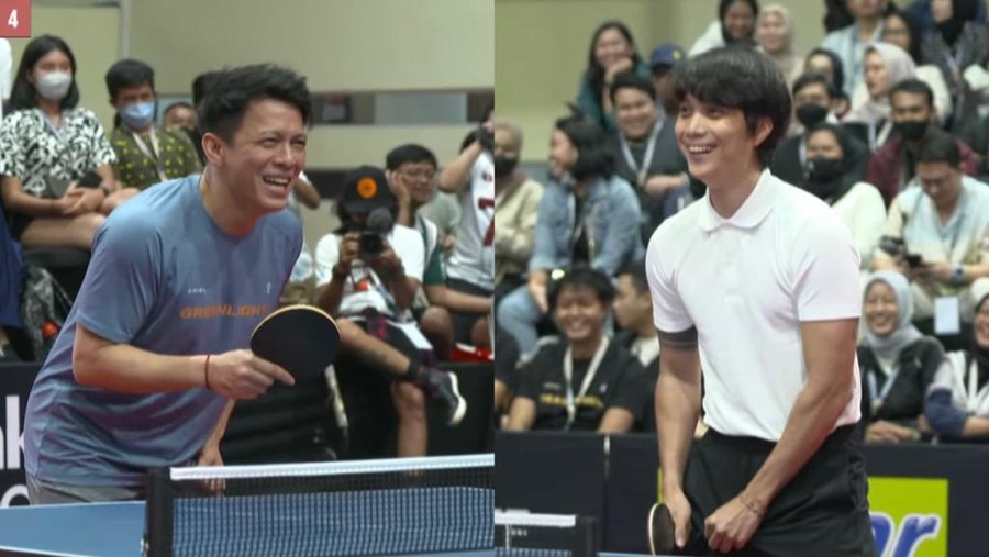 Ariel NOAH dan Dikta Momen Ariel NOAH dan Dikta bertanding pingpong.