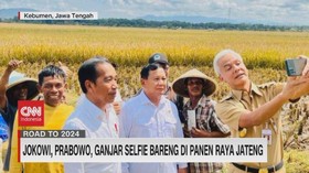 Presiden Jokowi, Ganjar & Prabowo Selfie di Panen Raya