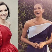 Lihat Beda Gaya Kate Middleton vs Meghan Markle dengan Busana One Shoulder