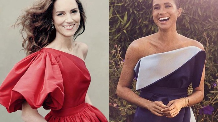 Lihat Beda Gaya Kate Middleton vs Meghan Markle dengan Busana One Shoulder