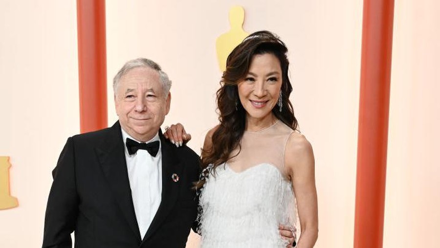 Michelle Yeoh and Jean Todt at the 95th Annual Academy Awards held at Ovation Hollywood on March 12, 2023 in Los Angeles, California. (Photo by Gilbert Flores/Variety via Getty Images)
