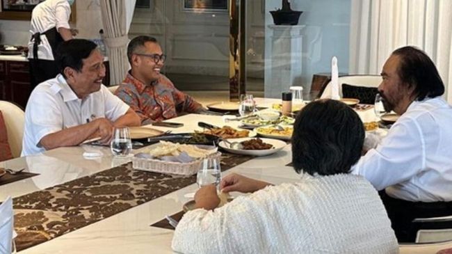 Luhut Makan Siang Bareng Surya Paloh di NasDem Tower