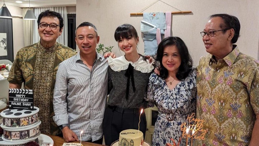 Raline Shah bersama ayah dan juga pria yang diduga calon suaminya