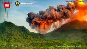 VIDEO: Awan Panas Merapi Menguning di Pagi Hari