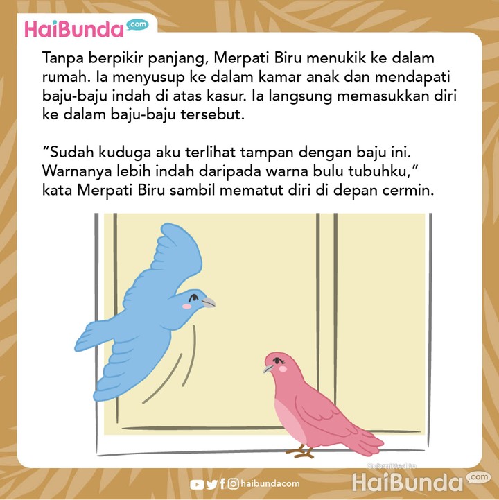 Cerita Fabel: Merpati Juga Mau Baju Baru