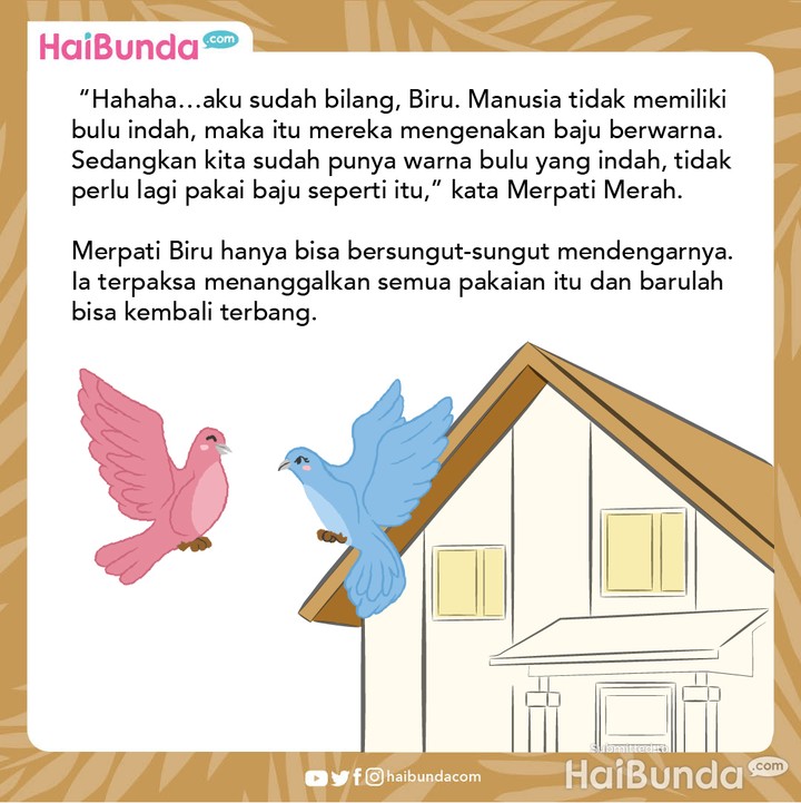 Cerita Fabel: Merpati Juga Mau Baju Baru