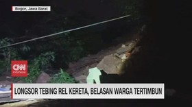 VIDEO: Longsor Tebing Rel Kereta, Belasan Warga Tertimbun