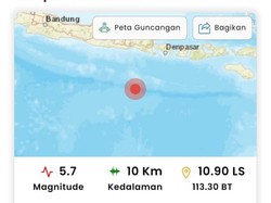 Gempa M 5,7 Guncang Jember