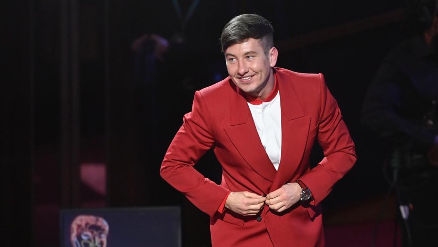 LONDON, ENGLAND - FEBRUARY 19: Barry Keoghan accepts the Supporting Actor Award for 'The Banshees of Inisherin' during the 2023 EE BAFTA Film Awards, held at the Royal Festival Hall on February 19, 2023 in London, England. (Photo by Kate Green/BAFTA/Getty Images for BAFTA)